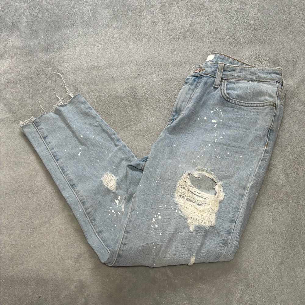 Forever 21 Distressed Paint Splatter Jeans